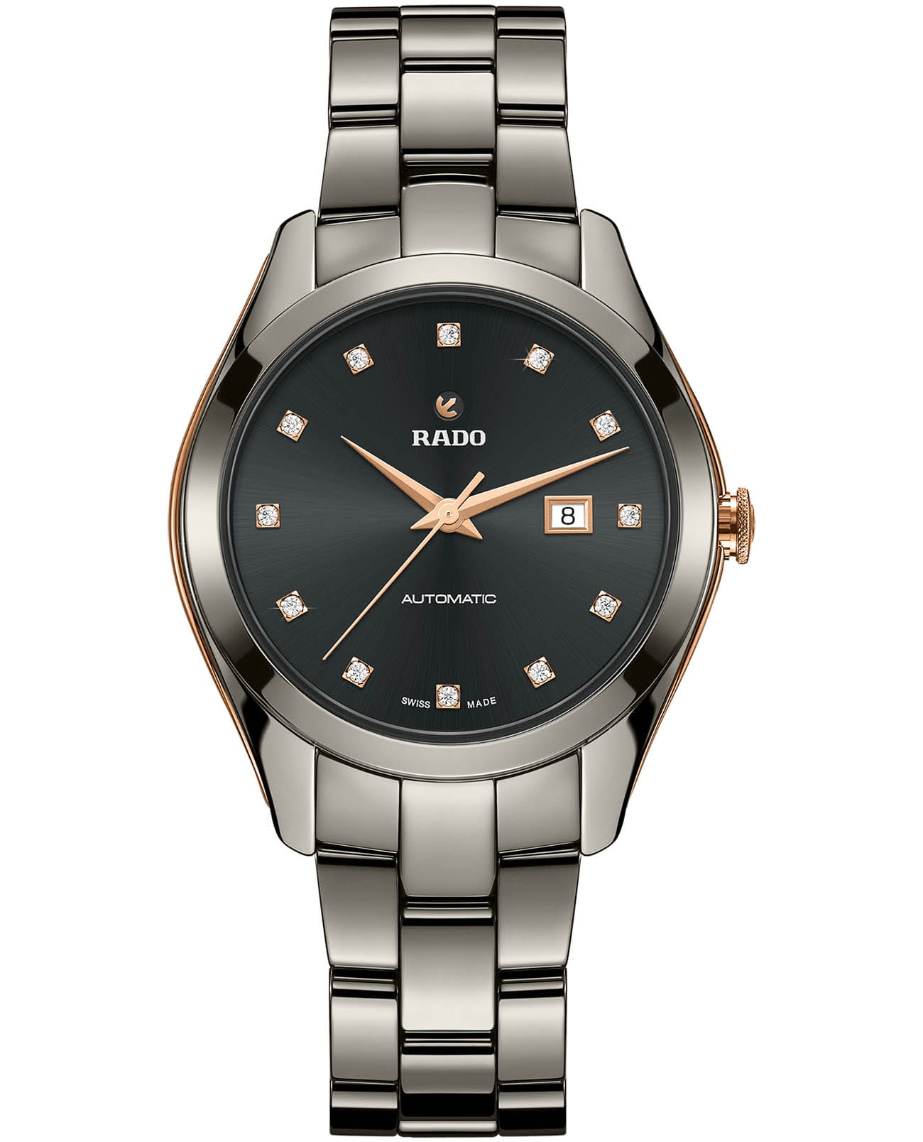 Rado Rado Hyperchrome 1314 R32043702 Automatic R32043702 механические женские часы серый циферблат, браслет плазменная керамика + ceramos™ — вид спереди
